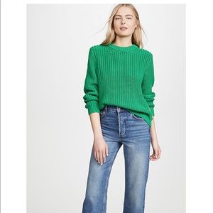 Tory Burch Vibrant Green Crew Neck Sweater size L
